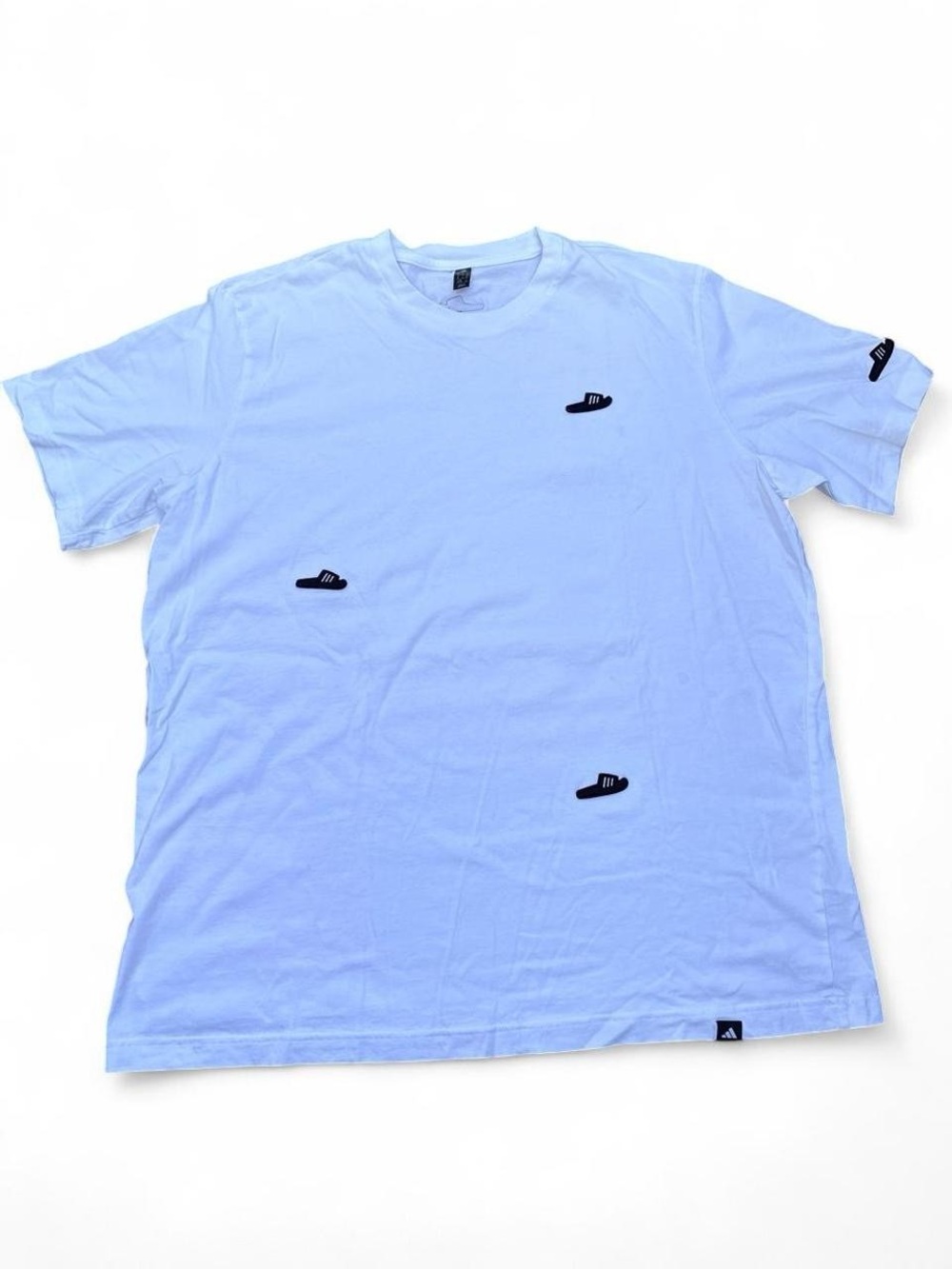 Adidas Adilette Graphic Tee – White, XL